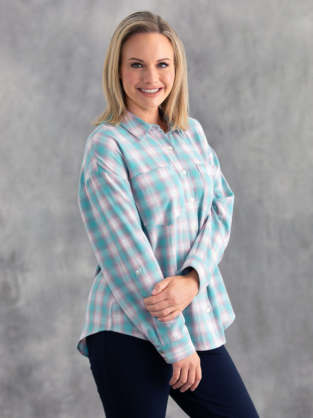 Top - Soft Plaid Shirt by Yarra Trail