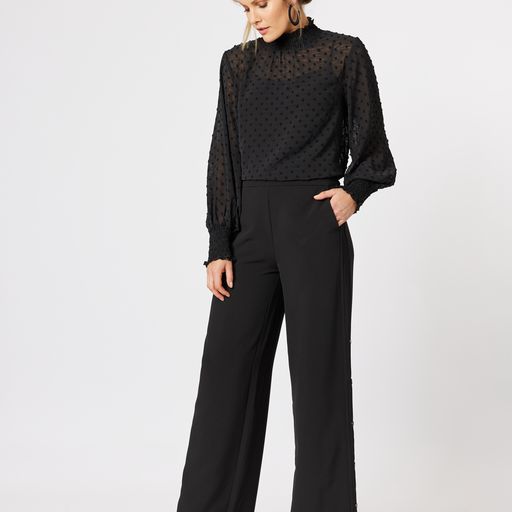 Top - Dobby Spot Blouse by Hammock & Vine
