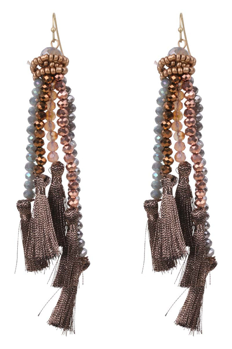 Earring - Qatar Tassel in Bronze