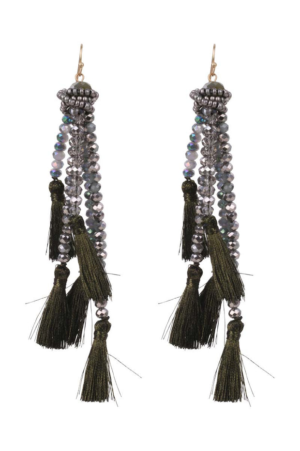 Earring - Qatar Tassel inn Khaki