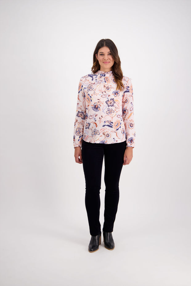 Top - L/S Ruffle Neck by Vassalli