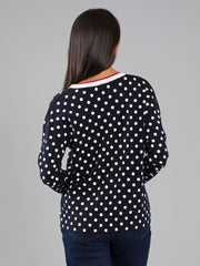 Top - Spot Print Navy by Yarra Trail