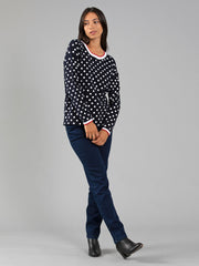 Top - Spot Print Navy by Yarra Trail