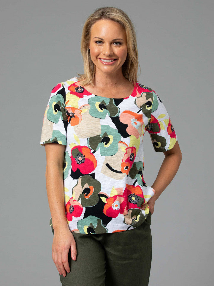 Top - Paper Floral Tee by Yarra Trail