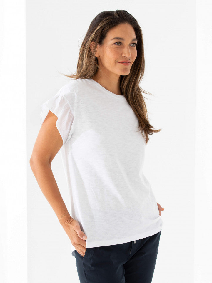 Top - Ruffle SLV Tee by Marco Polo