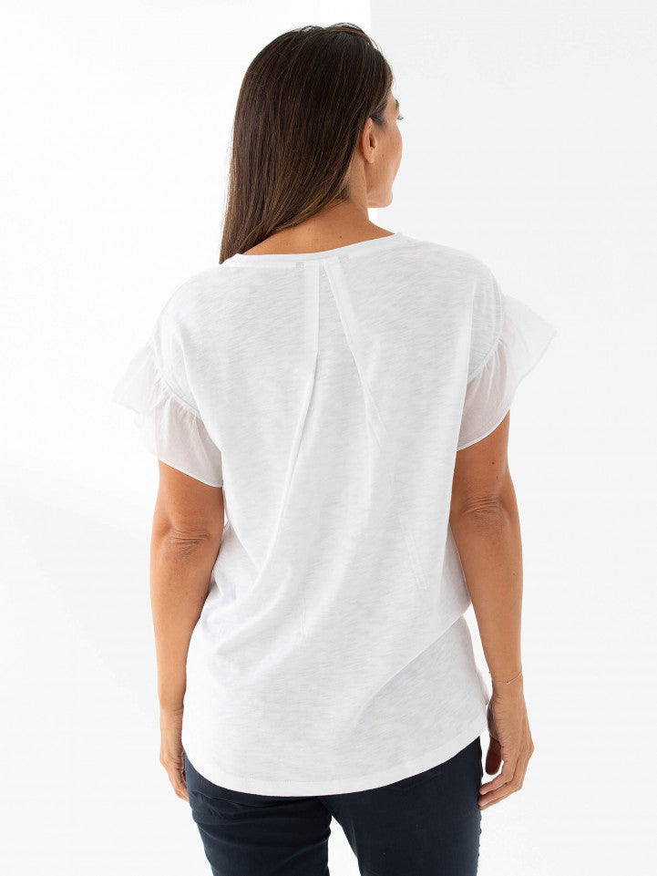 Top - Ruffle SLV Tee by Marco Polo